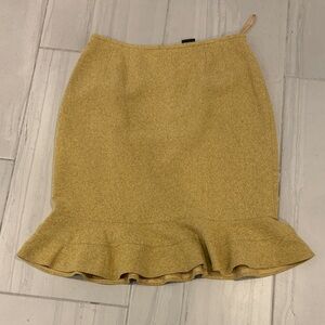 Kasper Yellow Flutter Sheath Skirt